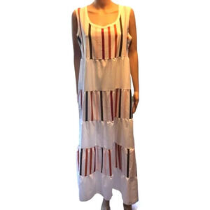 Beachy Boho Summer Casul Maxi Dress Multicolor Women Size L